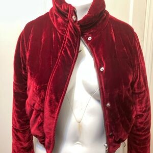 Jou Jou Red Velvet Bomber Jacket